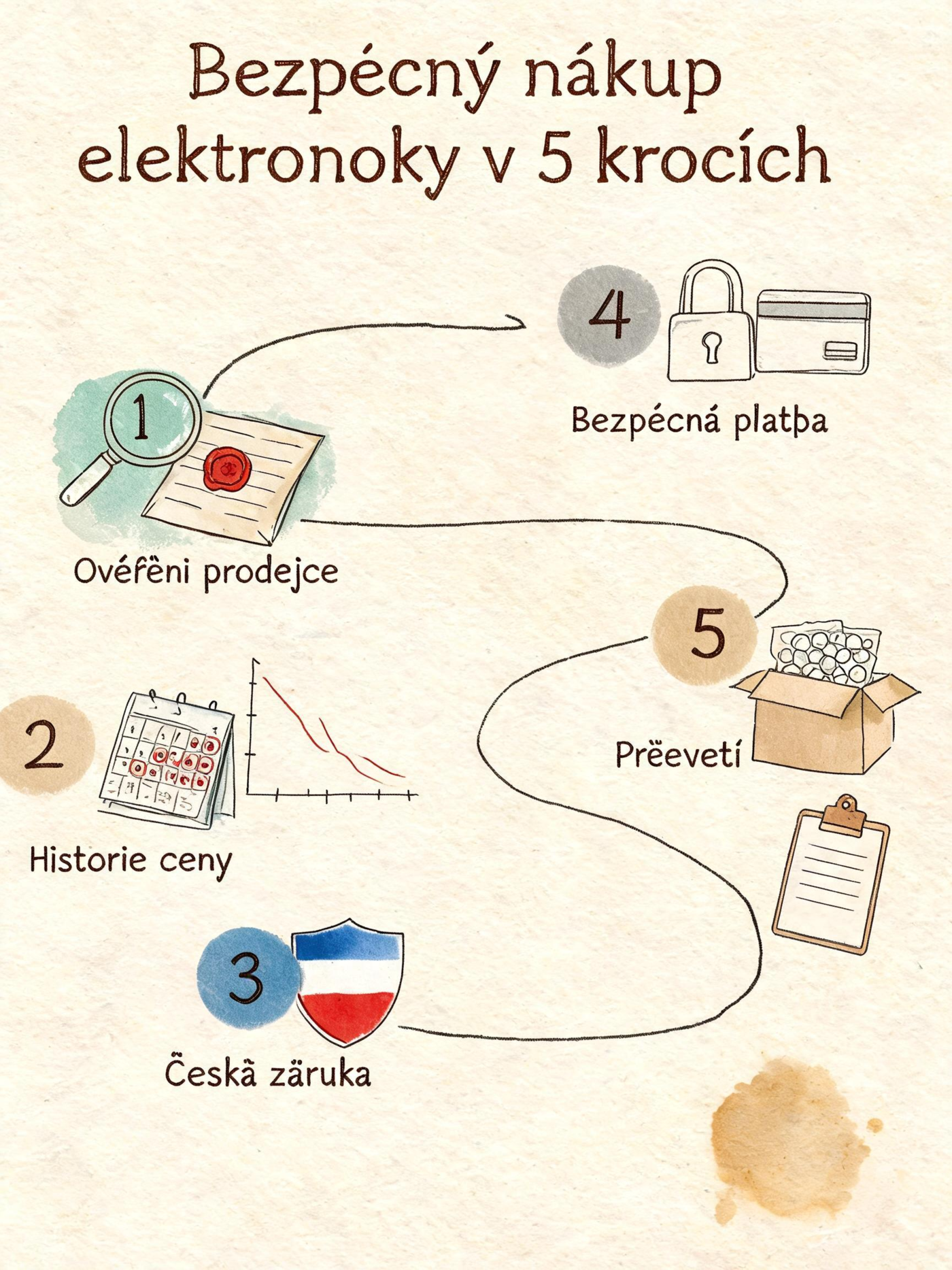 Schéma postupu nákupu logistiky online s ověřením prodejce